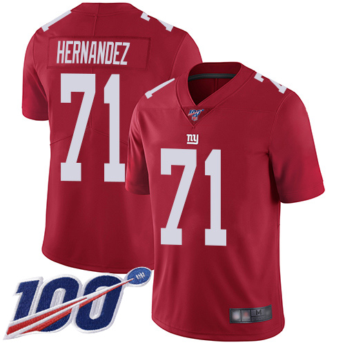 Men New York Giants #71 Will Hernandez Red Limited Red Inverted Legend 100th Season Football NFL Jersey->new york giants->NFL Jersey